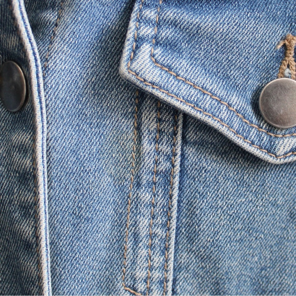 Market & Spruce Women's Blue Denim Button Closure Jean Jacket Size Medium - Picture 5 of 6